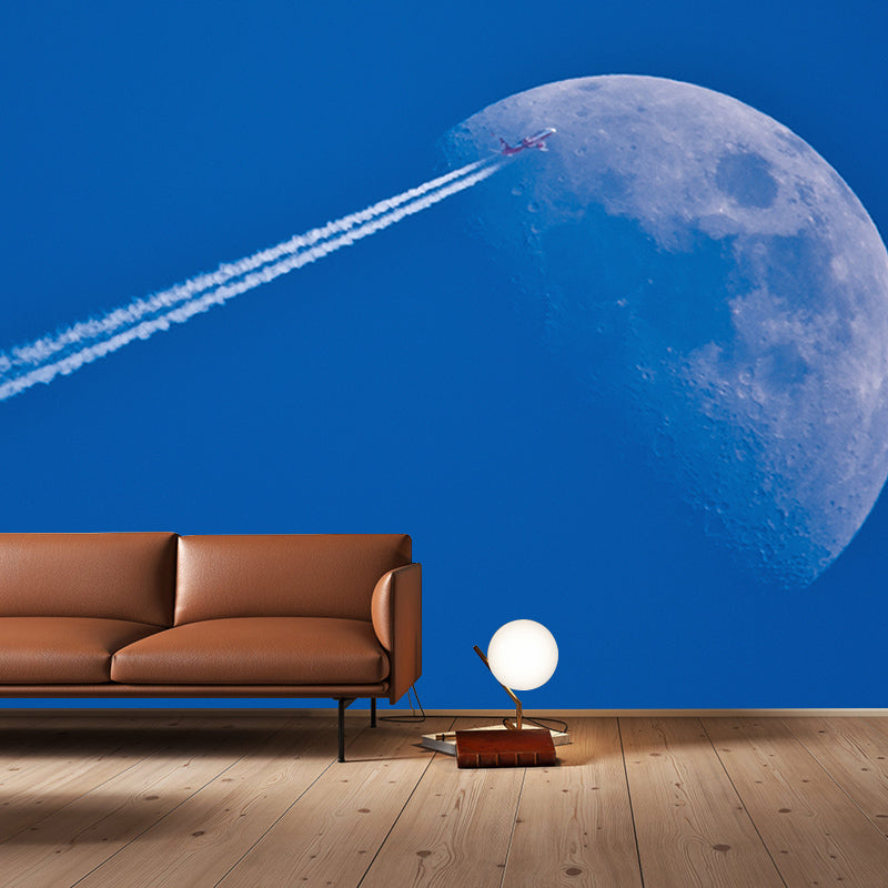 Contemporary Cosmos Wall Mural in Dark Color for Living Room, Personalized Size Available