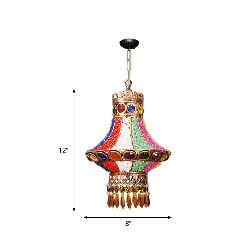 1 Light Pendant Lighting Fixture Art Deco Restaurant Suspension Light with Cone/Teardrop Metal in White/Red
