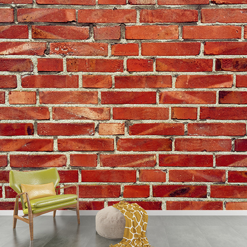 Vintage Style Brick Wall Mural Wallpaper Moisture Resistant for Sleeping Room
