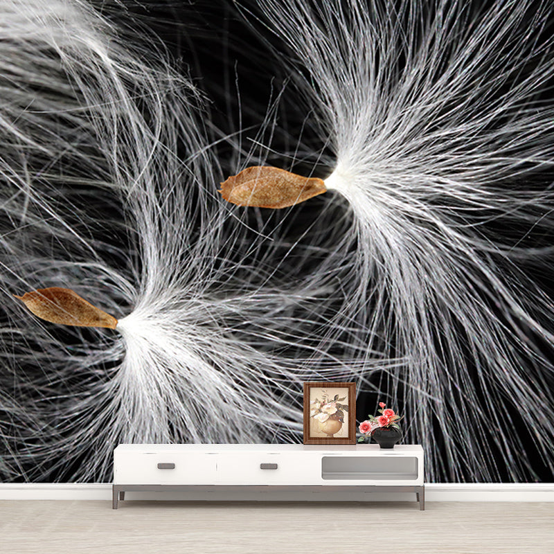 Simple Feather Wall Murals Contemporary Wall Art for Bedroom, Moisture Resistant