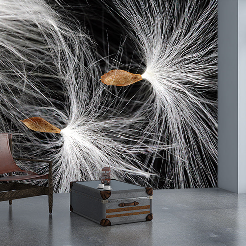 Simple Feather Wall Murals Contemporary Wall Art for Bedroom, Moisture Resistant