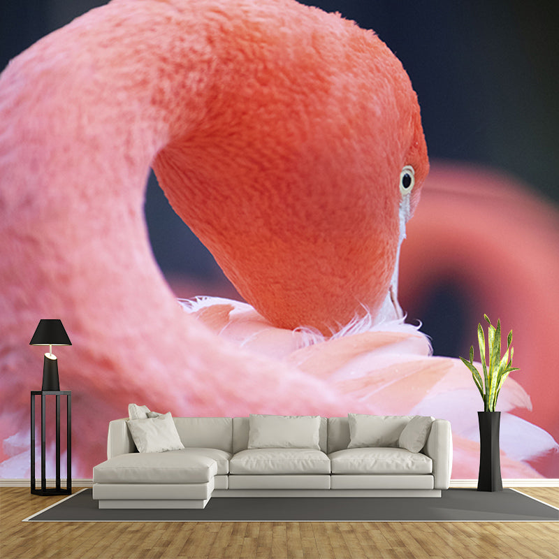 Beautiful Flamingo Mural Wallpaper Moisture-Resistant Wall Covering for Bedroom