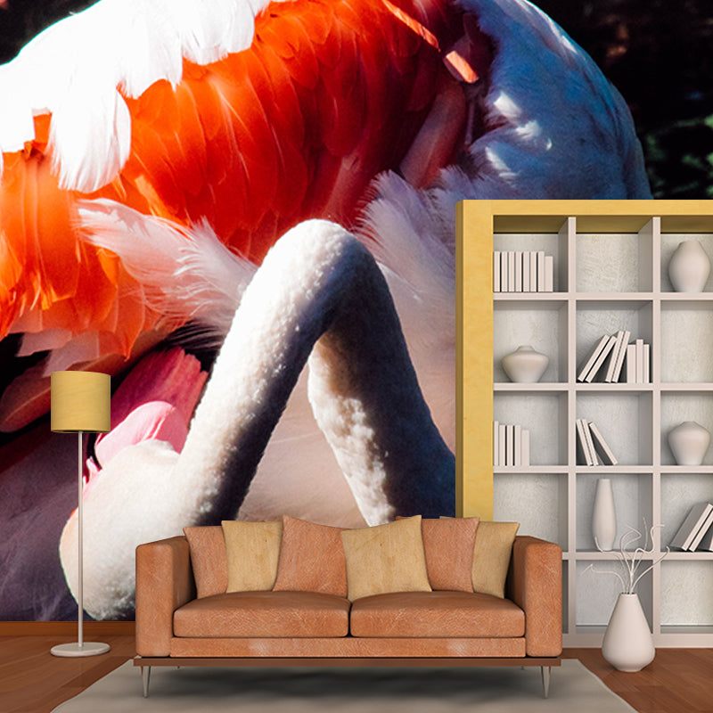 Beautiful Flamingo Mural Wallpaper Moisture-Resistant Wall Covering for Bedroom