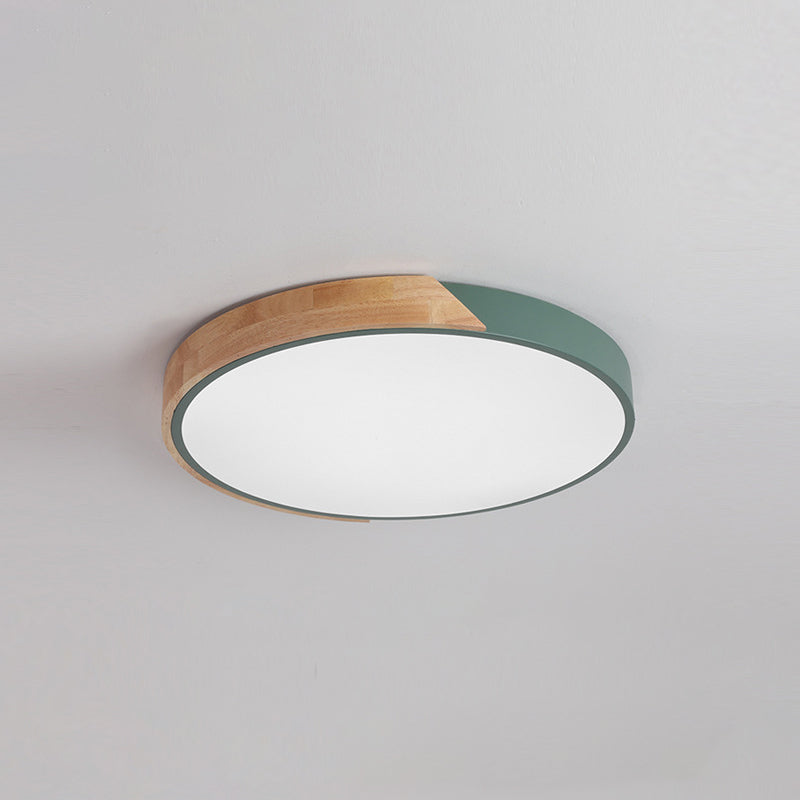 Round Shape Ceiling Lamp Modern Macaroon  Iron 1 Light Flush Mount for Bedroom Study