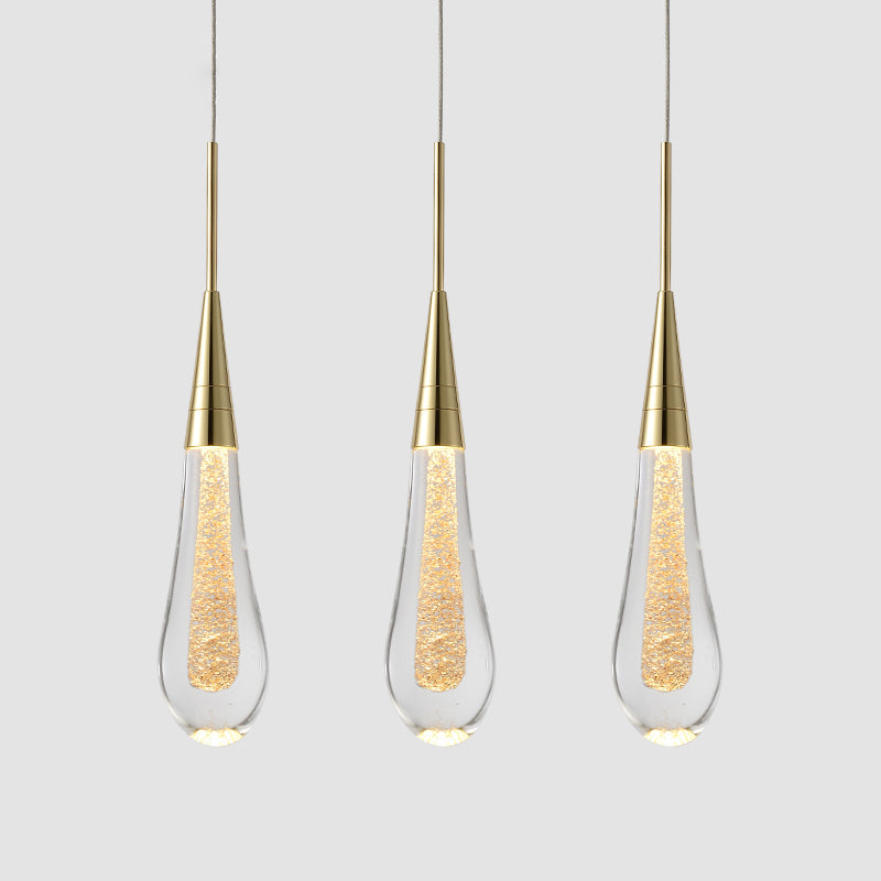 Modern Luxury LED LED Light Light Electroplate Alluminio Teacropplesso con l'ombra di cristallo