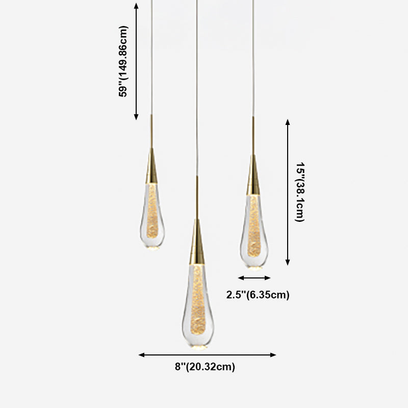 Modern Luxury LED LED Light Light Electroplate Alluminio Teacropplesso con l'ombra di cristallo