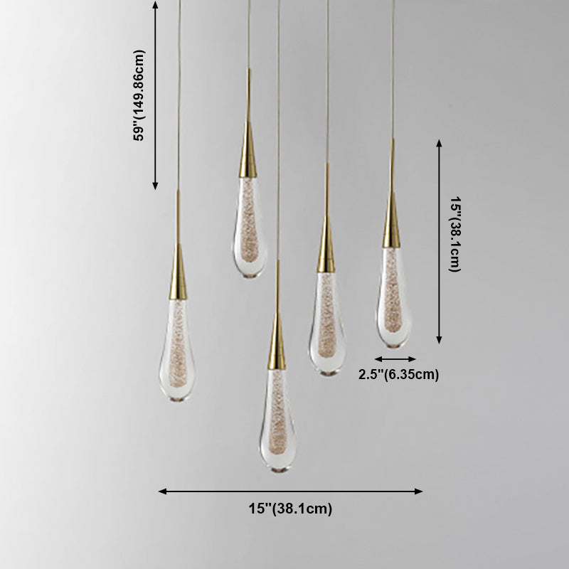 Modern Luxury LED LED Light Light Electroplate Alluminio Teacropplesso con l'ombra di cristallo