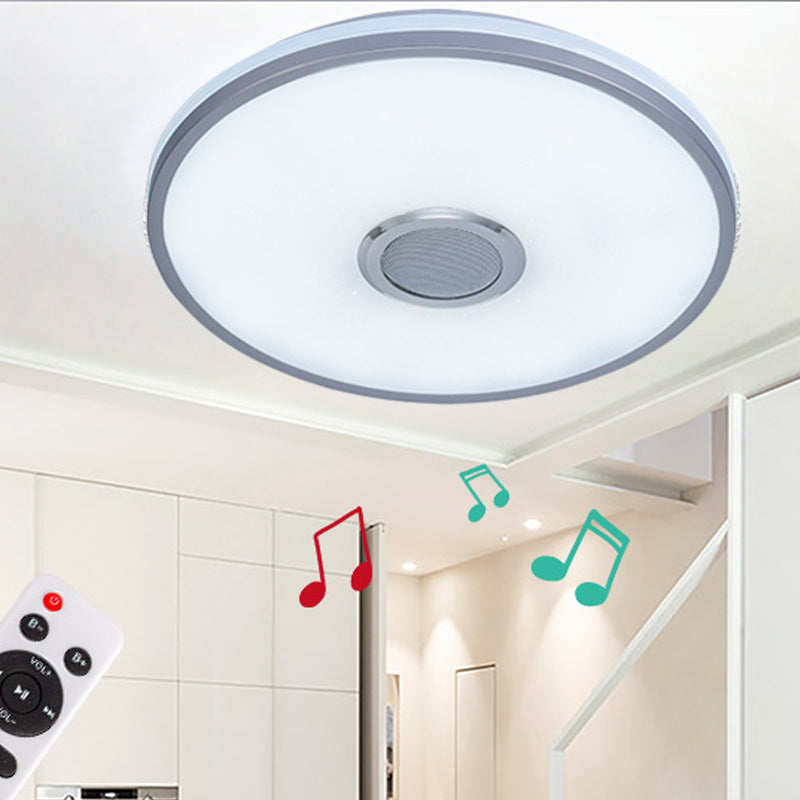 Plafonnier intelligent de forme ronde, moderne, en fer, 1 lumière, encastré, pour étude