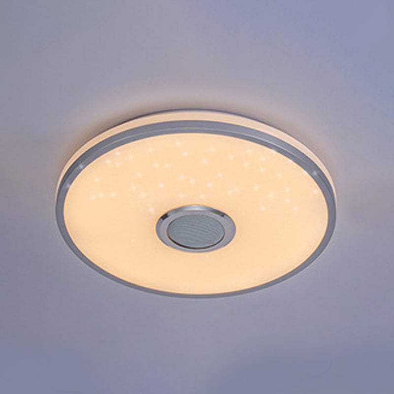 Plafonnier intelligent de forme ronde, moderne, en fer, 1 lumière, encastré, pour étude