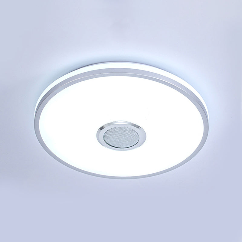 Plafonnier intelligent de forme ronde, moderne, en fer, 1 lumière, encastré, pour étude