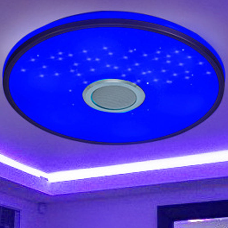 Plafonnier intelligent de forme ronde, moderne, en fer, 1 lumière, encastré, pour étude