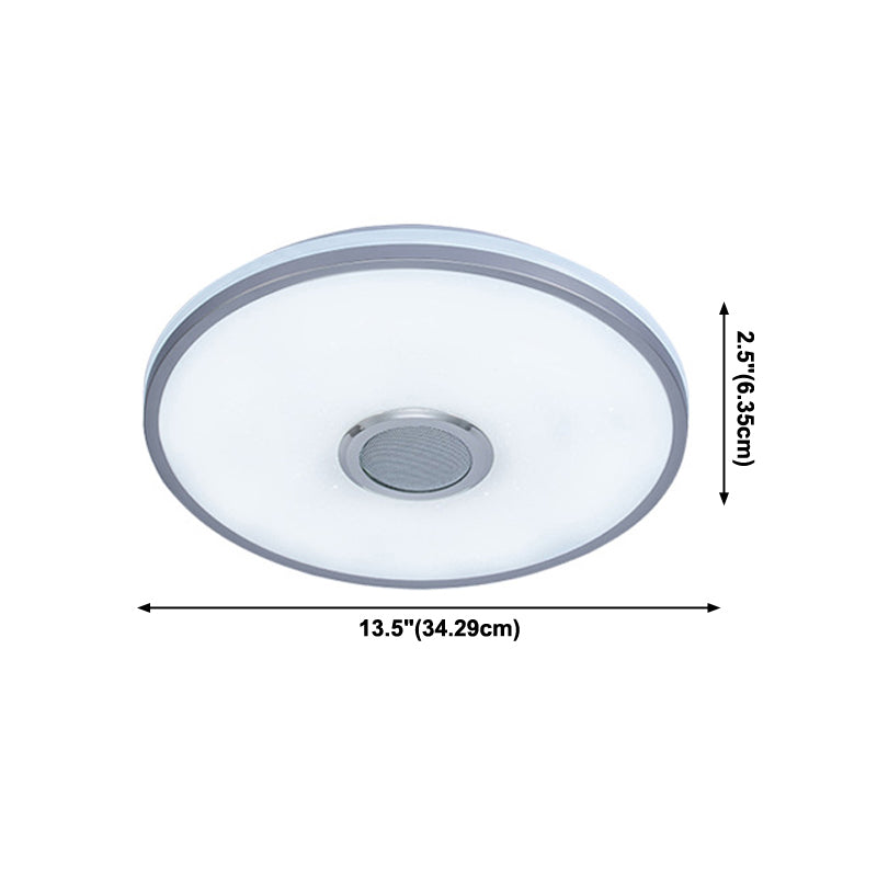 Plafonnier intelligent de forme ronde, moderne, en fer, 1 lumière, encastré, pour étude