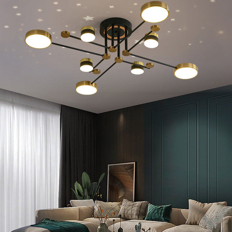 Modern Circular Shape LED Ceiling Lamp Iron Flush Mount for Living Room