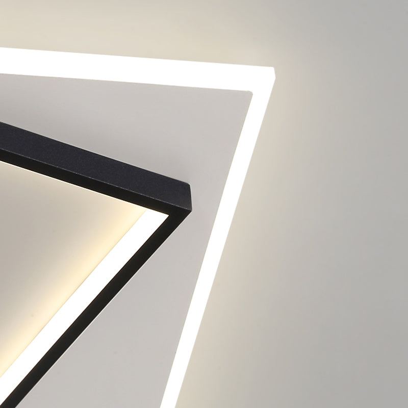 Modern Minimalist LED Ceiling Light Lacquered Iron Square Flush Mount with Acrylic Shade