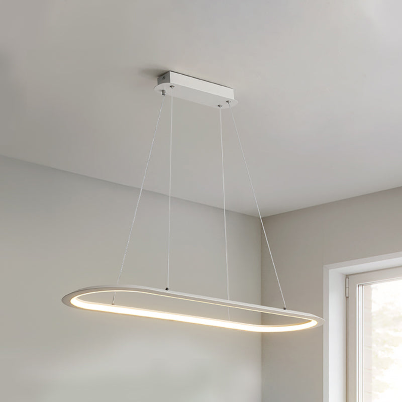 1 Light Oval Island Lights Contemporary Metal Island Lighting Ideas for Kitchen