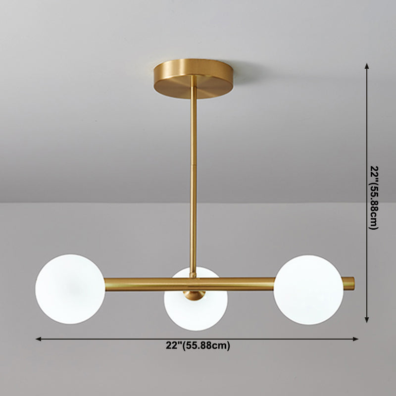 Modern Style Spherical Shape Island Lights Glass Island Lighting in Gold