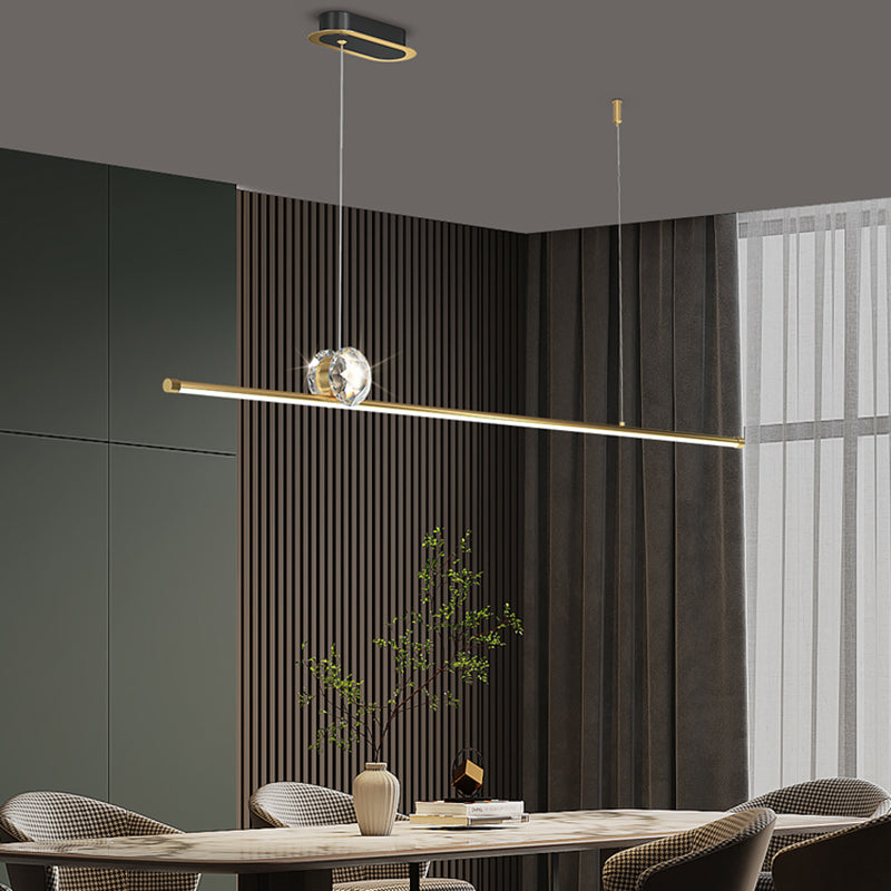 Linear Island Lights Contemporary Metal Island Lighting Fixture for Kitchen