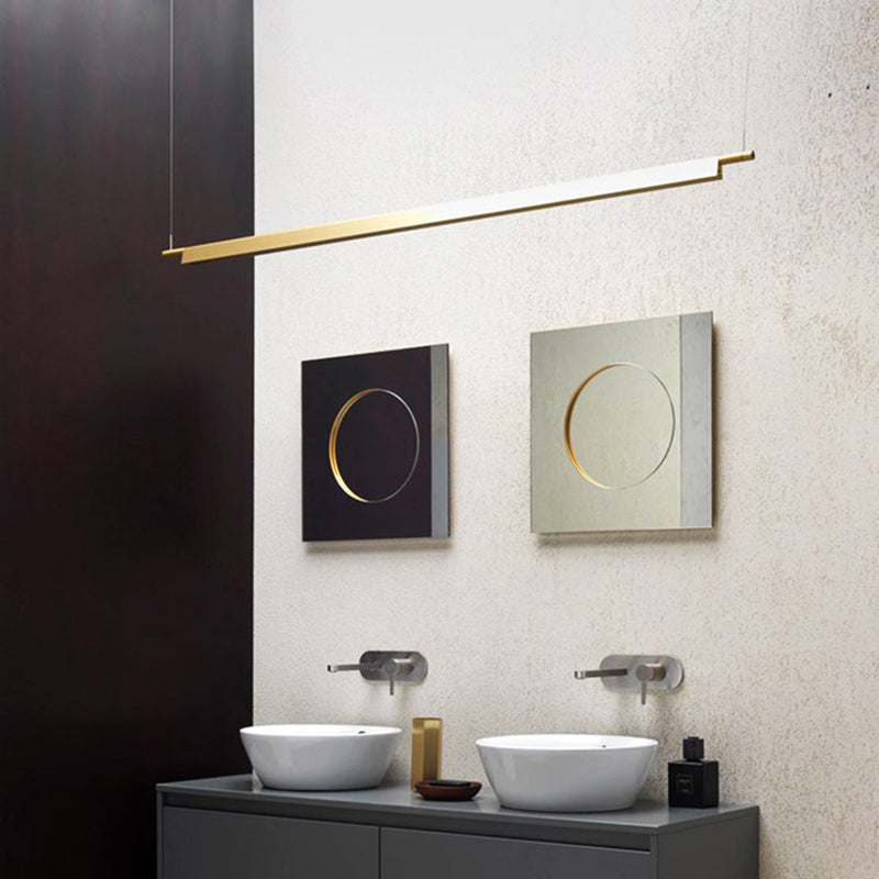 1 Light Linear Island Lights Contemporary Metal Island Lighting Fixture