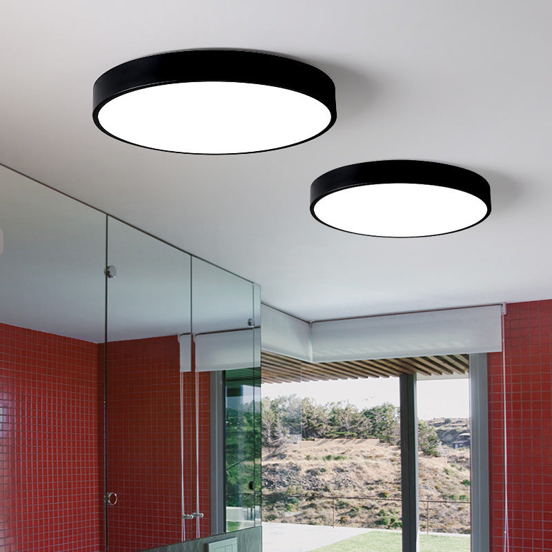 Round Shape Ceiling Lamp Modern Macaroon Iron 1 Light Flush Mount for Bedroom Balcony