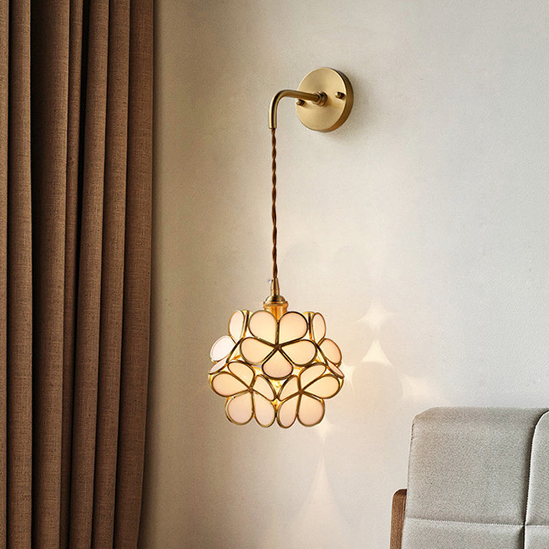 Moderner Blumenwandmontierhellglas 1 Leichte Wandmontagelampe
