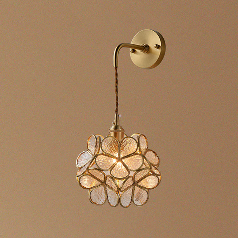 Moderner Blumenwandmontierhellglas 1 Leichte Wandmontagelampe