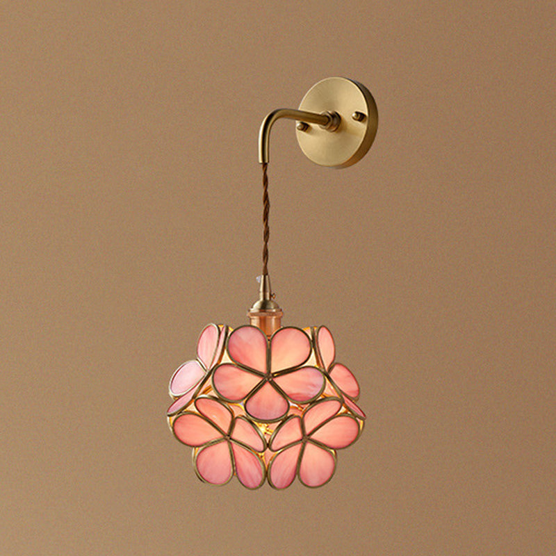 Moderner Blumenwandmontierhellglas 1 Leichte Wandmontagelampe