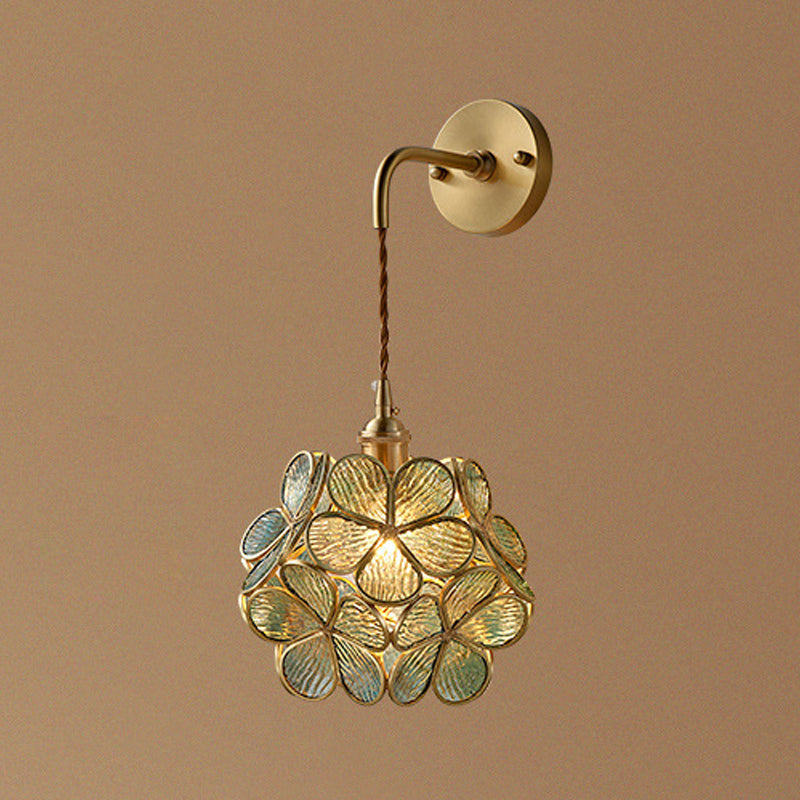 Moderner Blumenwandmontierhellglas 1 Leichte Wandmontagelampe