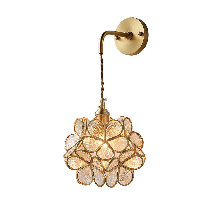 Moderner Blumenwandmontierhellglas 1 Leichte Wandmontagelampe
