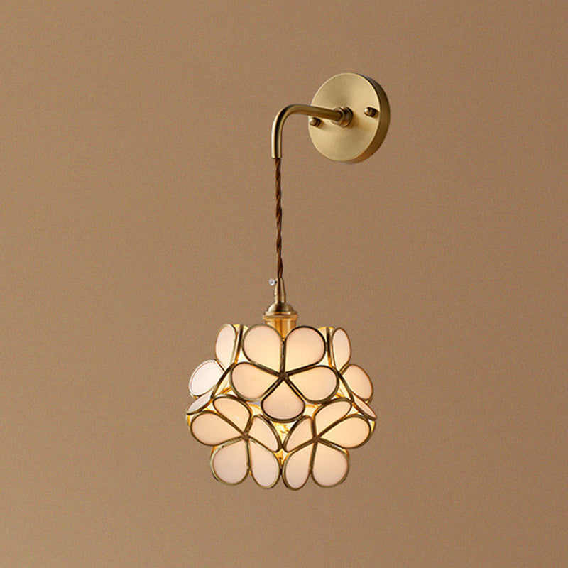 Moderner Blumenwandmontierhellglas 1 Leichte Wandmontagelampe