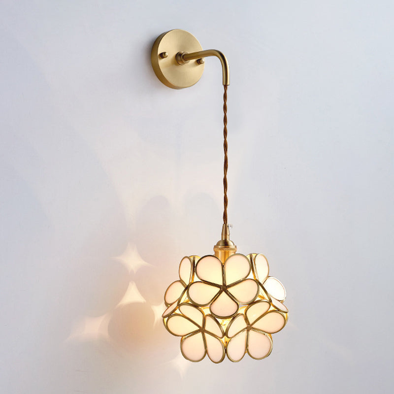 Moderner Blumenwandmontierhellglas 1 Leichte Wandmontagelampe