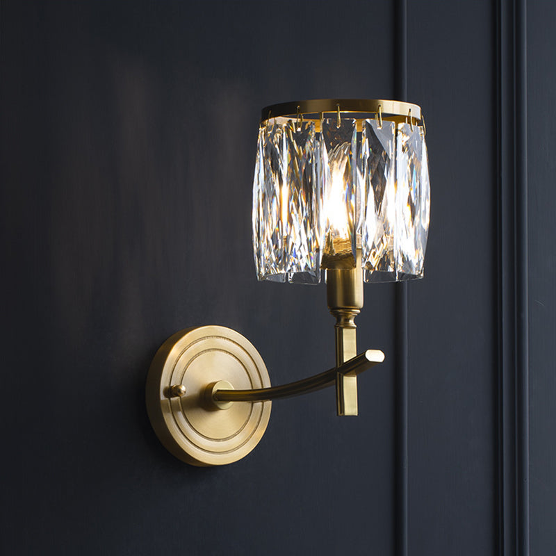 Modern Style Cylinder Wall Mounted Light Crystal Multi Lights Wall Mounted Lamp