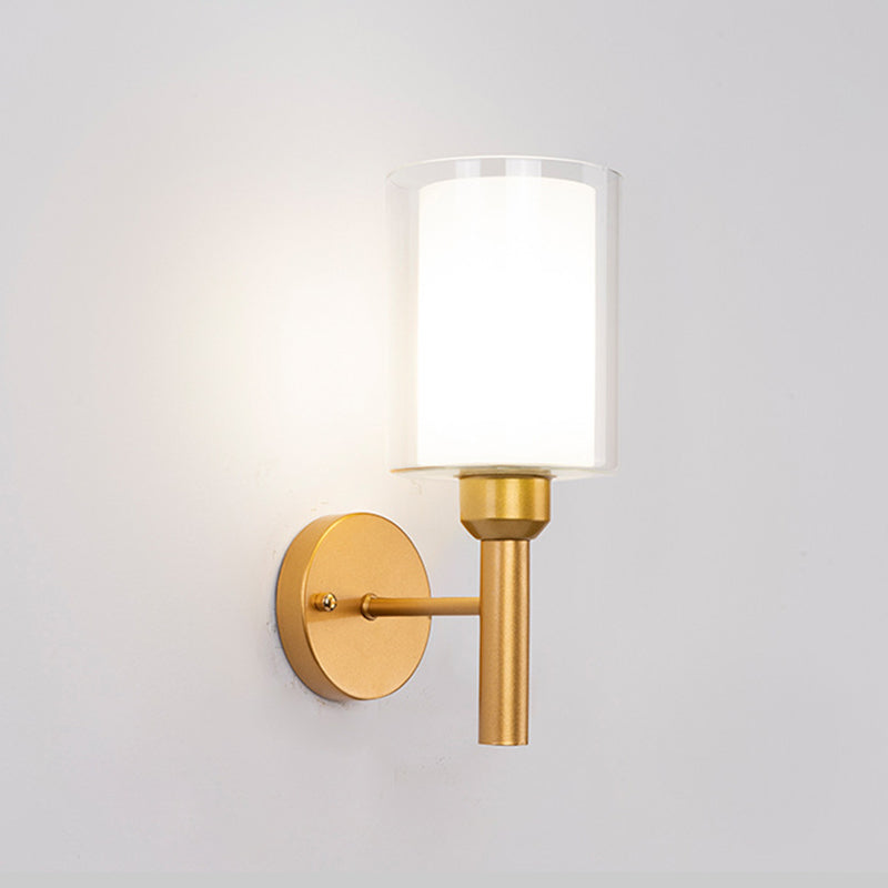 Lámpara de pared de pared de pared de cilindro de estilo moderno 1 lámpara de pared ligera montada en la pared