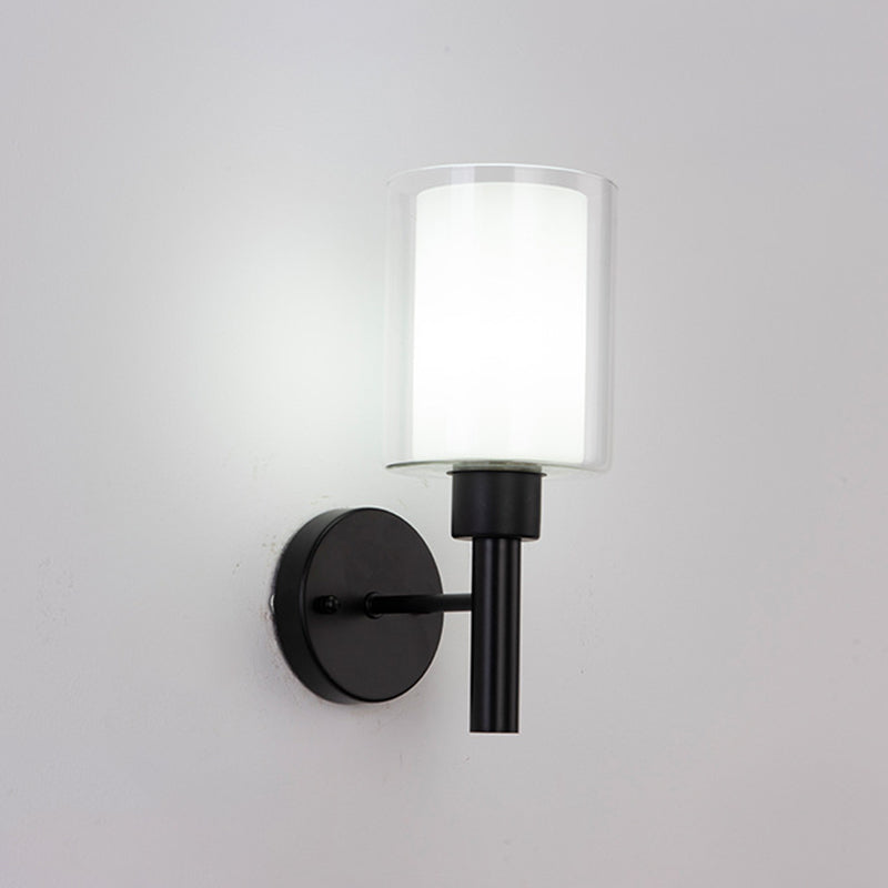 Lámpara de pared de pared de pared de cilindro de estilo moderno 1 lámpara de pared ligera montada en la pared