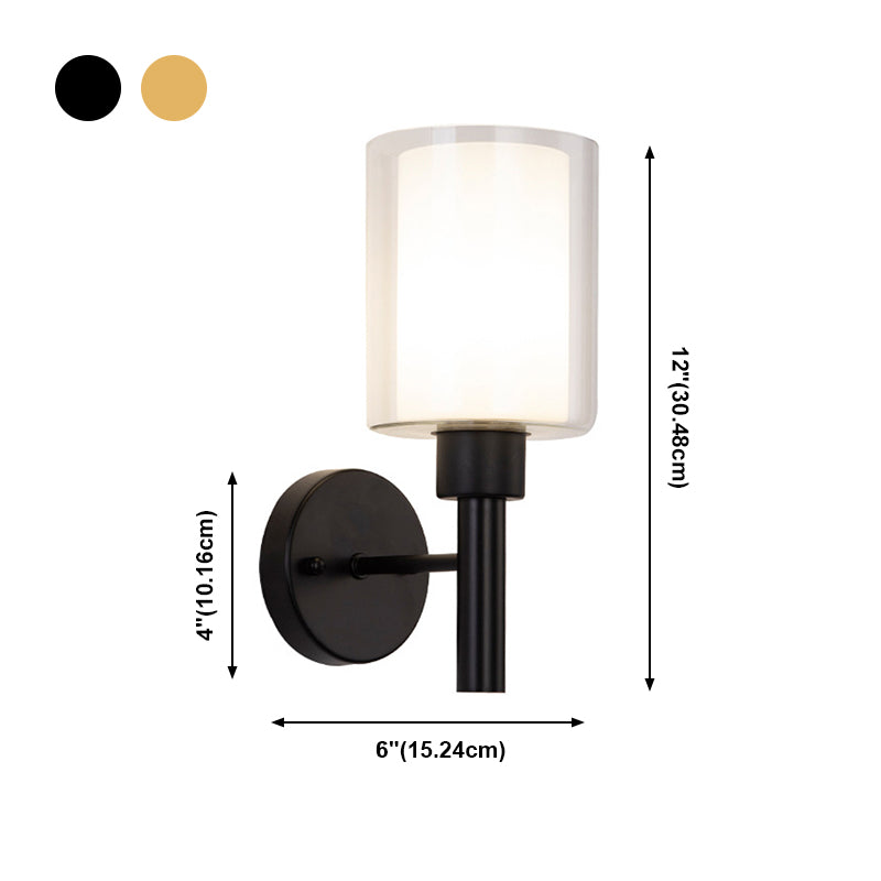 Lámpara de pared de pared de pared de cilindro de estilo moderno 1 lámpara de pared ligera montada en la pared