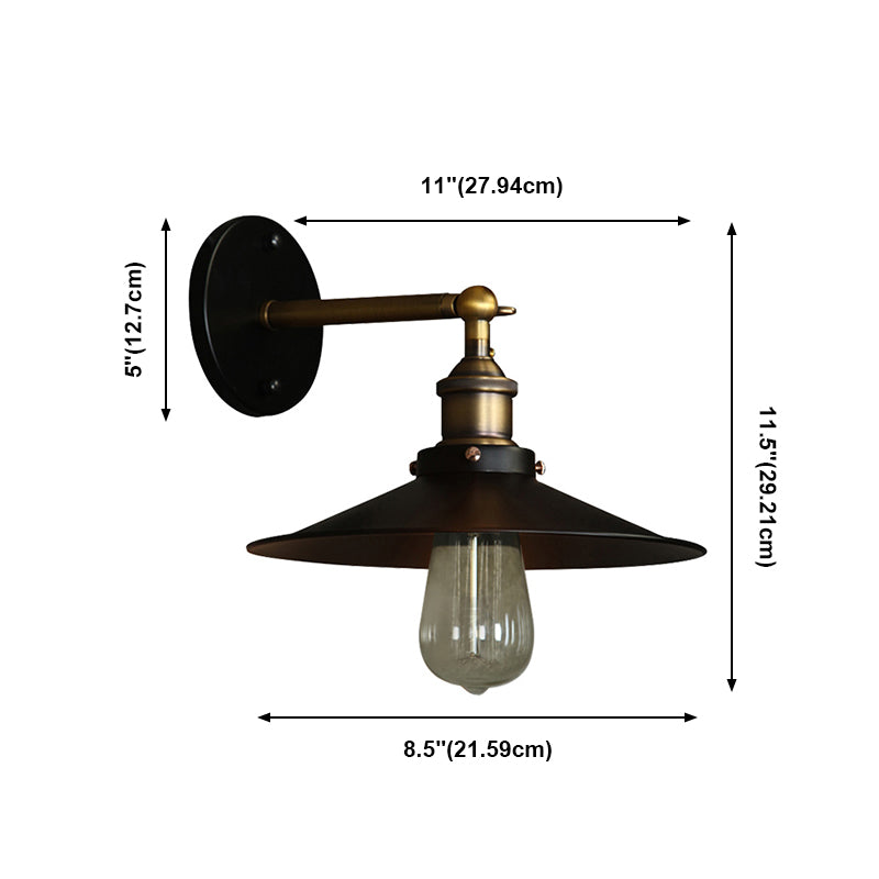 Stile industriale a parete svasata in metallo 1 metallo a parete chiara