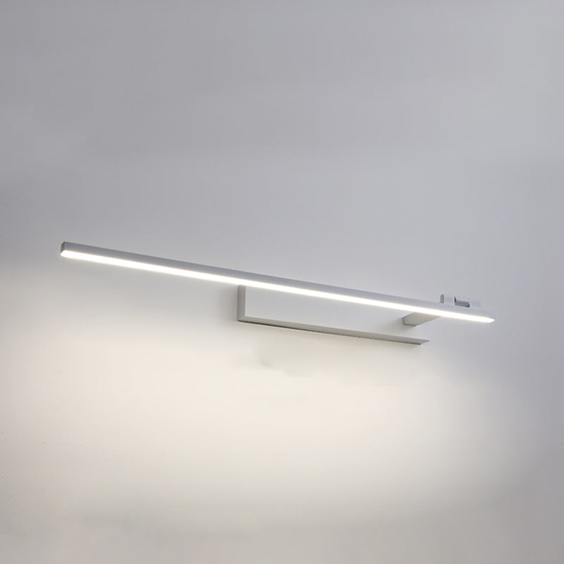 Metal Linear Shade Wall Lighting Modern Style Mirror 1 Light Wall Mounted Light Fixture