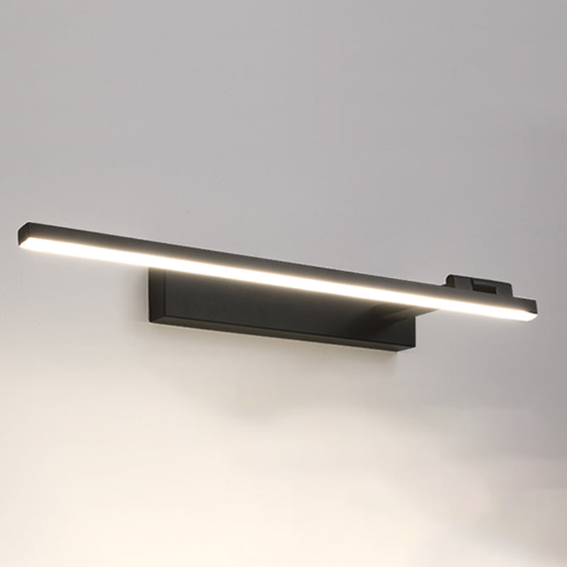Metal Linear Shade Wall Lighting Modern Style Mirror 1 Light Wall Mounted Light Fixture