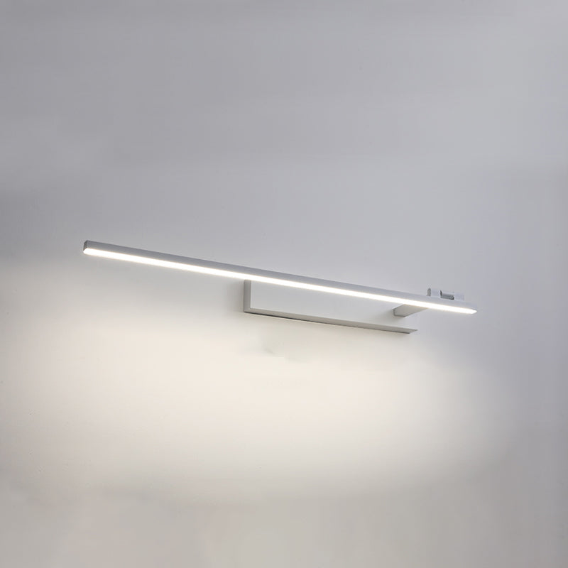 Metal Linear Shade Wall Lighting Modern Style Mirror 1 Light Wall Mounted Light Fixture