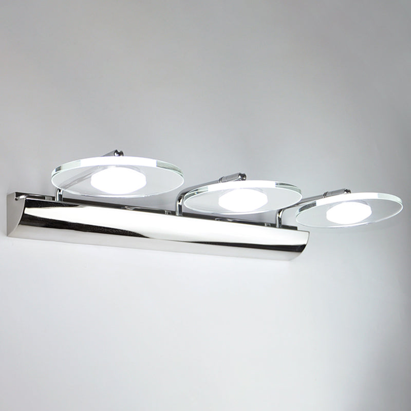 Modern Style Round LED Wall Lamps Clear Crystal Multi-Light Mirror Wall Lighting Ideas