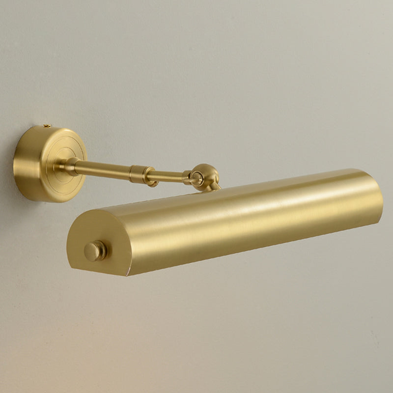 Modern Style Cylinder LED Wall Lamps Metal 2-Light Mirror Wall Lighting Ideas in Gold