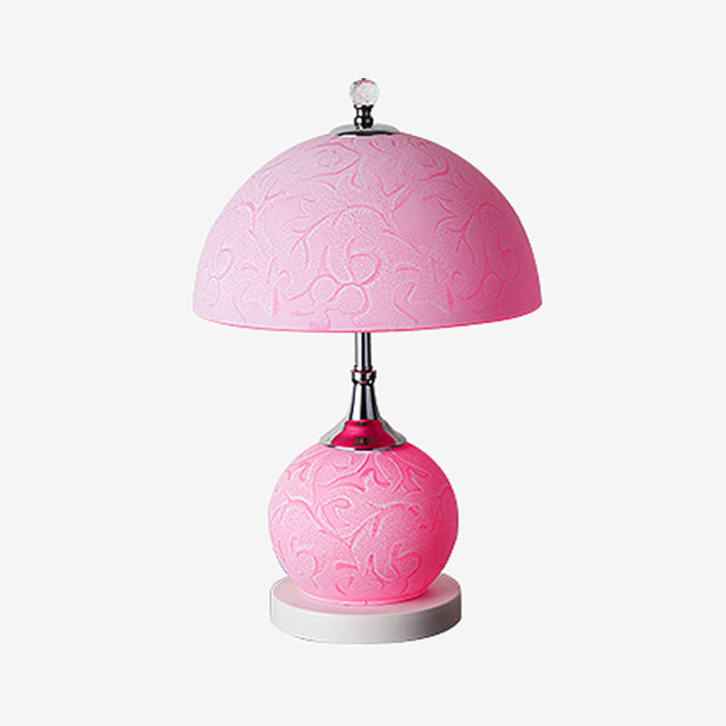 Lampada da tavolo a cupola in vetro contemporaneo a 2 luci da comodino per camera da letto