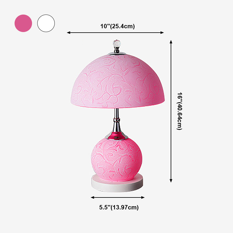 Lampada da tavolo a cupola in vetro contemporaneo a 2 luci da comodino per camera da letto