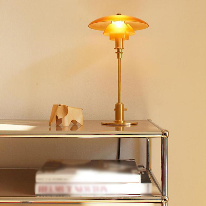 Lampada da tavolo a forma unica vetro contemporaneo 1 lampada da comodino leggero per camera da letto