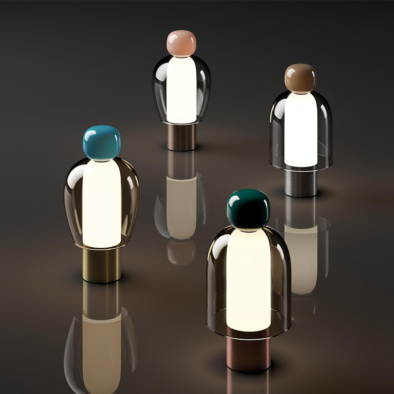 1 Lampade da tavolo notturno di funghi leggeri lampade da comodino in vetro contemporaneo