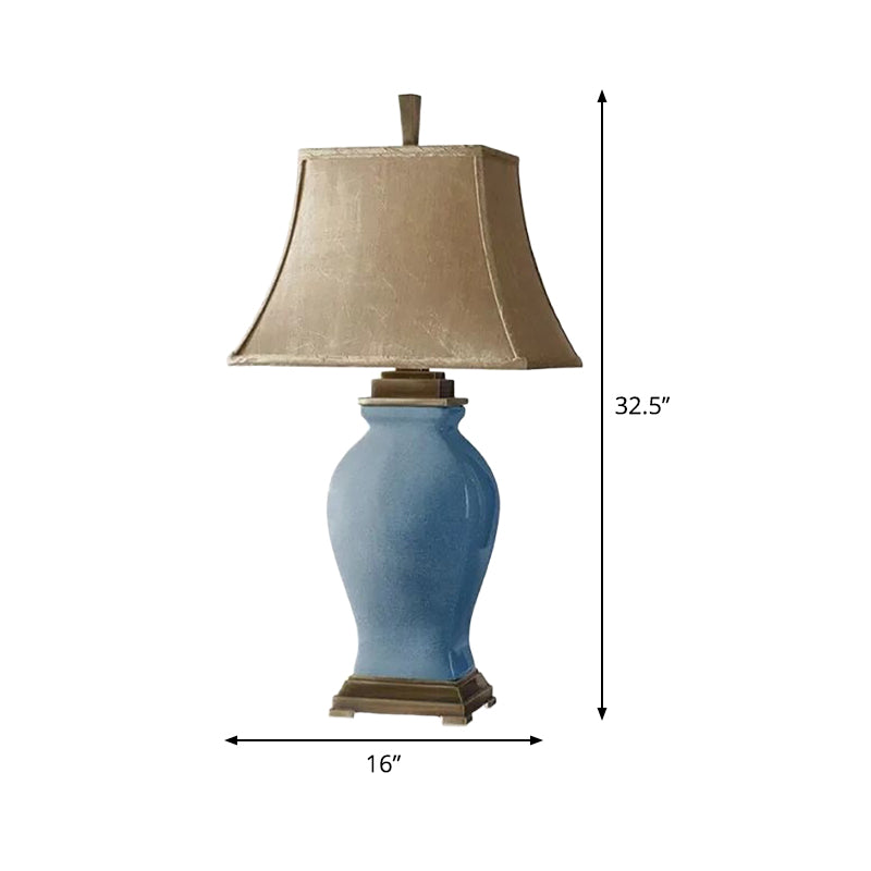 1 Lampen Nachttisch hellem modernistischen blauen kleine Schreibtischlampe mit ausgestattetem Stoffton
