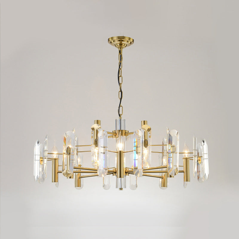 Modern Luxury Hanging Light Crystal Geometric Chandelier for Living Room