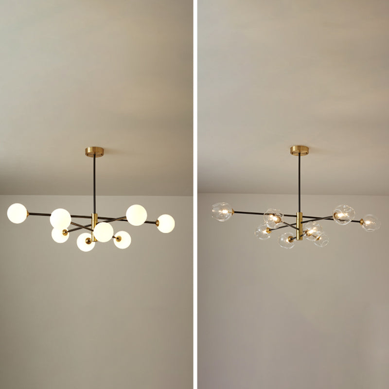 Stile moderno a forma sferica Luci di lampadina a ciondolo in vetro