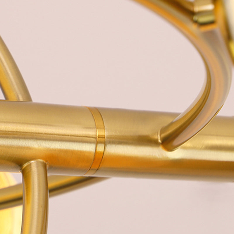 Modern Style Spherical Shape Pendant Lights Glass Chandelier Light Fixtures in Gold