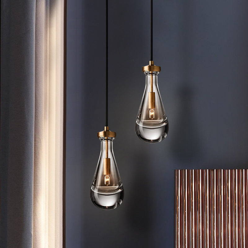 Kristalbrons enkele hanglamp in moderne luxe stijl koper traanhanglamp