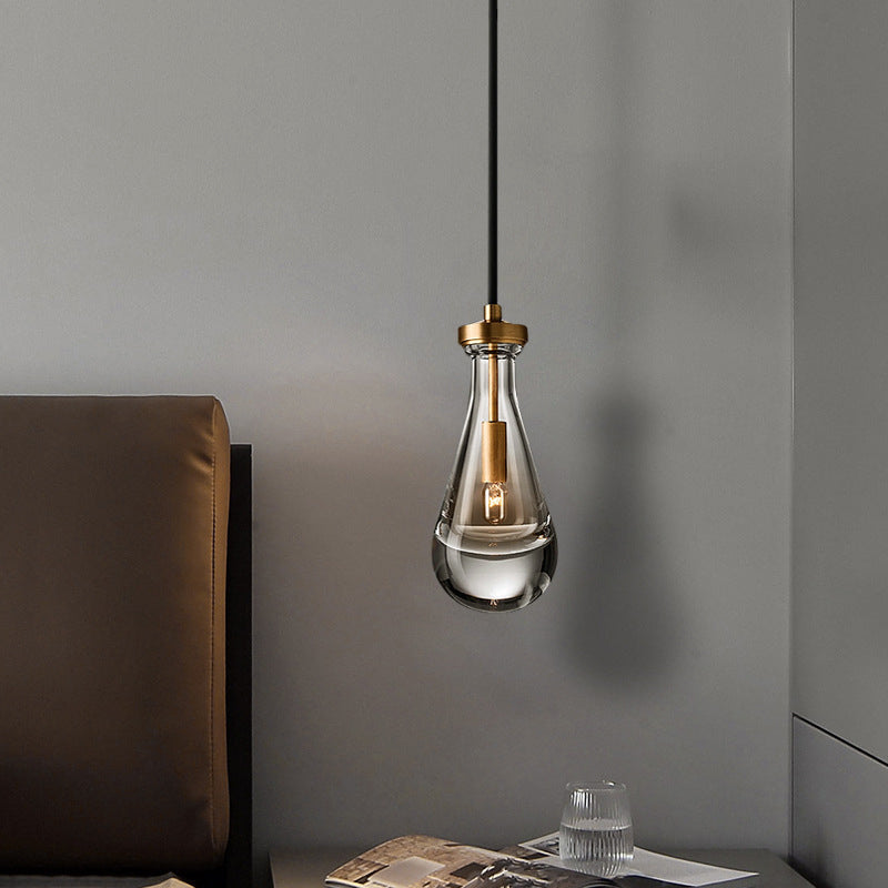 Kristalbrons enkele hanglamp in moderne luxe stijl koper traanhanglamp